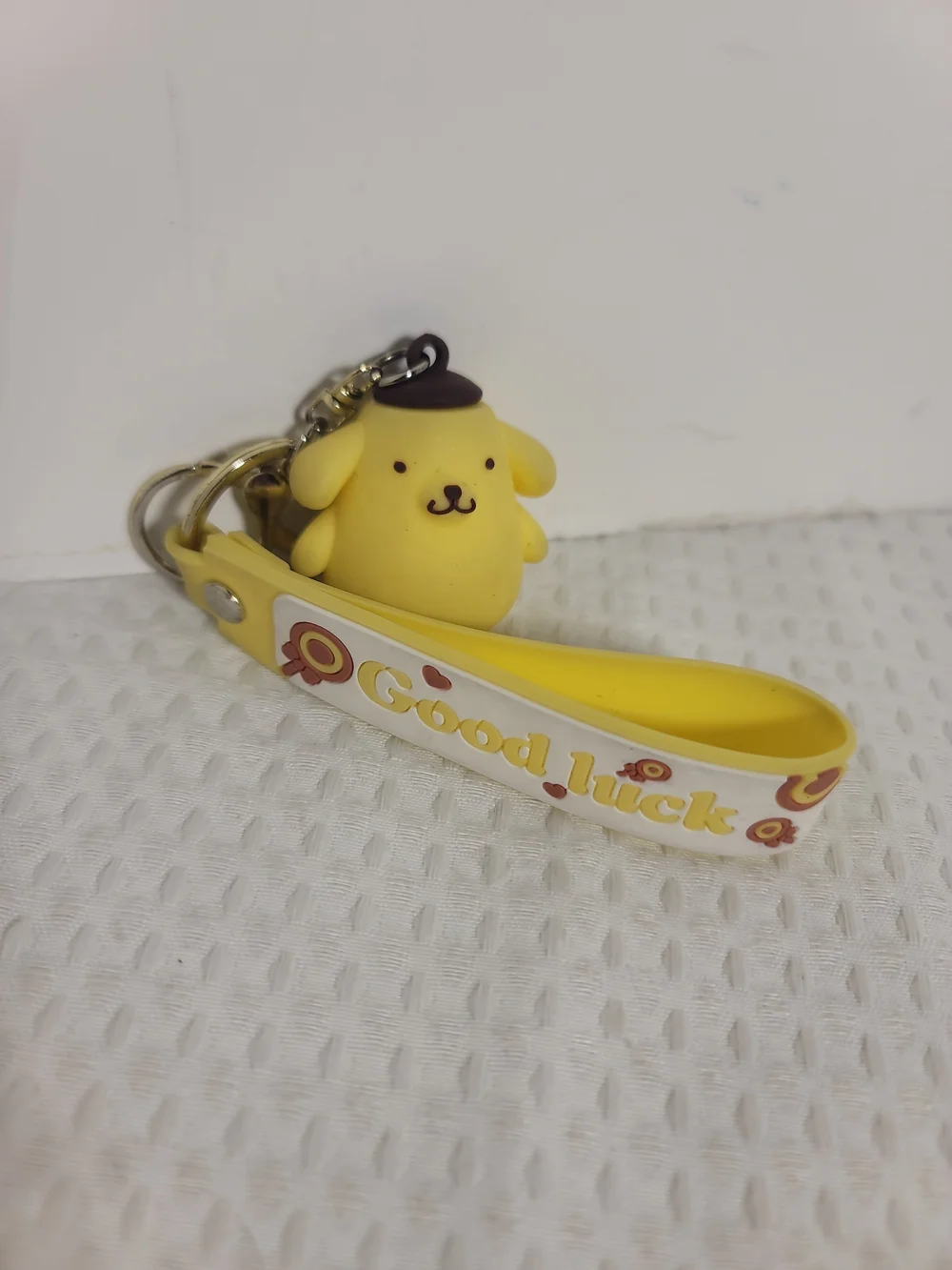Good Luck Yellow Silicone Kids Keychain Wrist Strap